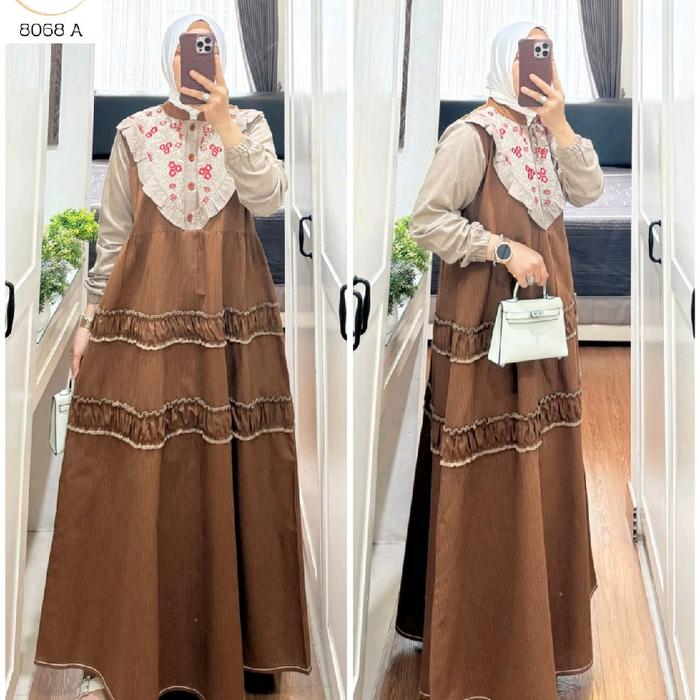 GAMIS KATUN KOMBINASI SYAINA BY SEMUT TERBARU (ALMEERA DRESS SYAINA)