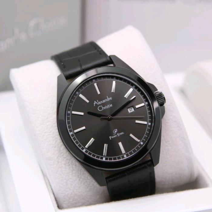 jam tangan pria original ALEXANDRE CHRISTIE AC1015MD LEATHER STRAP