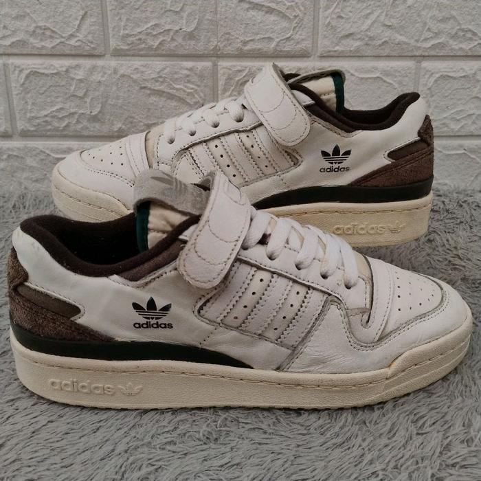 Sepatu Dewasa Second Adidas Forum 84 Low Cream White Brown Bekas Preloved