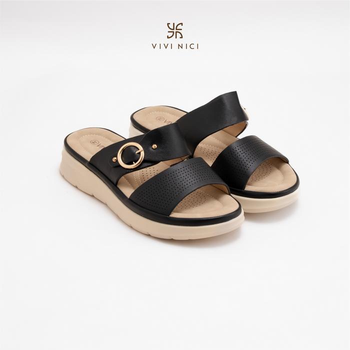 Vivi Nici - Aruna Sandal Slip On Wedges Hak 5 Cm Ack Sendal