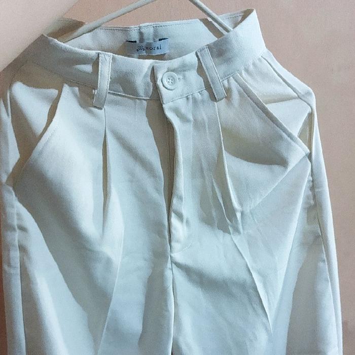 Preloved asoka joy pants warna beige ukuran s
