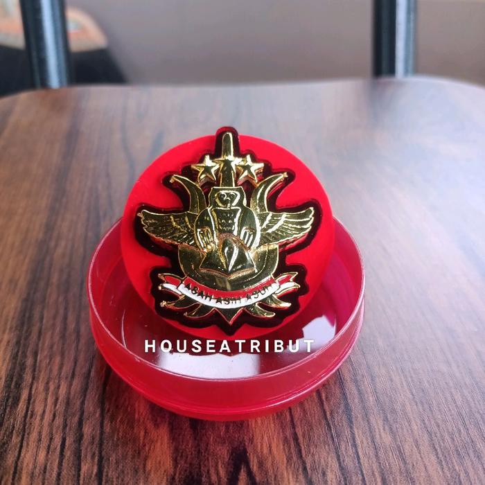 pin pengasuh | brevet pin pengasuh lapis mika Akrilik Merah