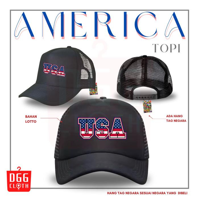 DGGCloth Topi Souvenir Amerika Topi Trucker Oleh Oleh USA