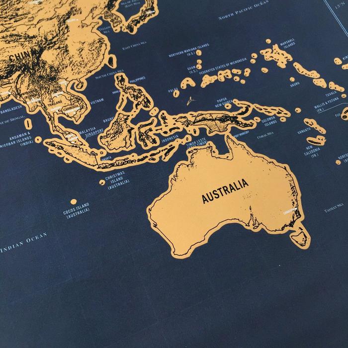 Poster Peta Dunia Dekorasi Hiasan Dinding Scratch Map - ZJP-M017