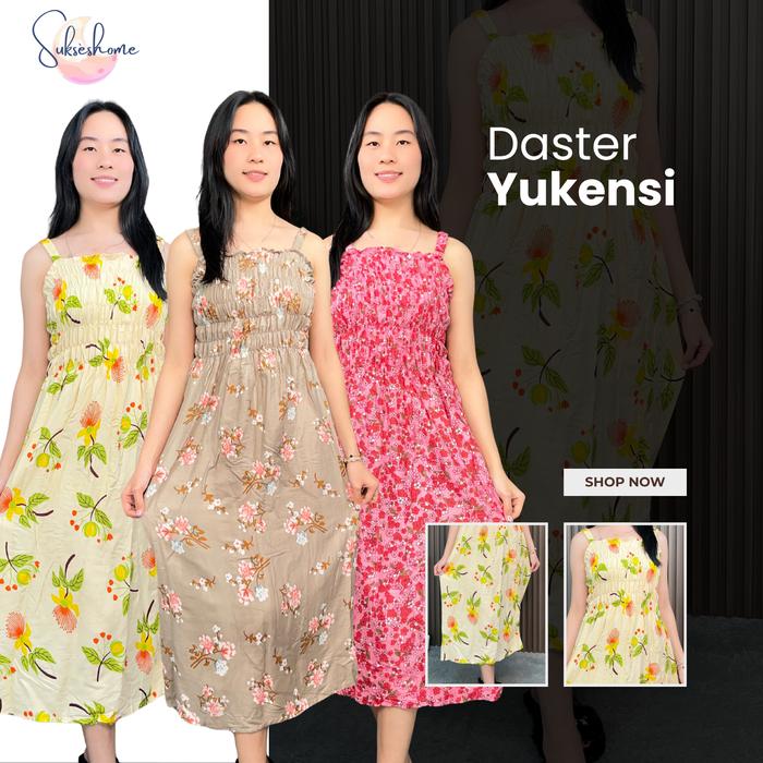 Daster Bali Kerut Smok Yukensi Bahan Rayon Adem Daster Yukensi Gondil Baju Tidur wanita piyama motif