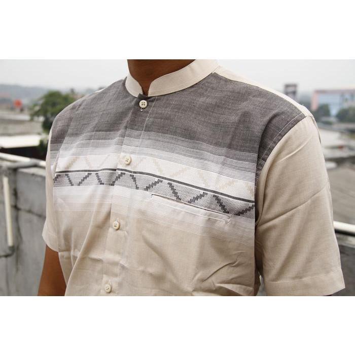Baju Koko Pria Baverre Lengan Pendek Motif Bordir 13 Baju Muslim Pria Promo
