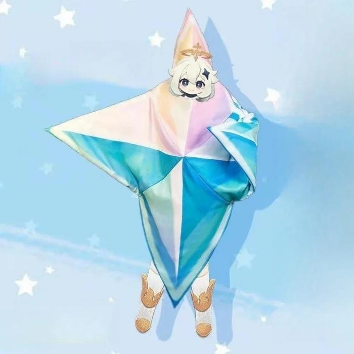 Adult Kids Primogems Cosplay Costume Pentagram Giant Genshin Primogem Outfits Halloween for Adult Ki