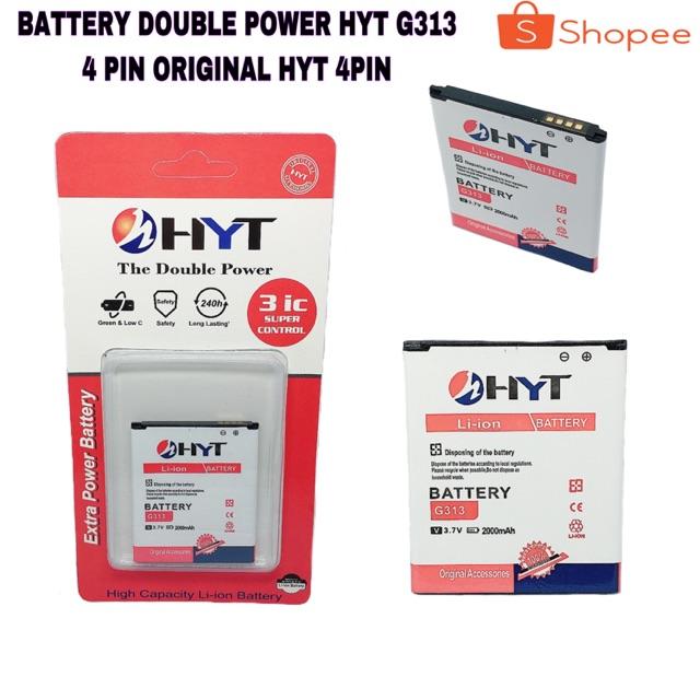 Battery Baterai  Batre  Double Power Hyt G313 4 Pin Original Hyt 4Pin
