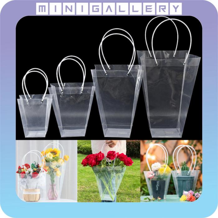 Plastik Buket Bunga Totebag Paperbag Transparant Flower Bouquet Waterproof KB1006