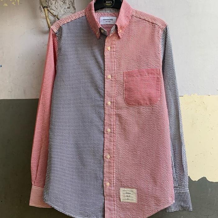 Kemeja Thom browne pria lengan panjang size M preloved