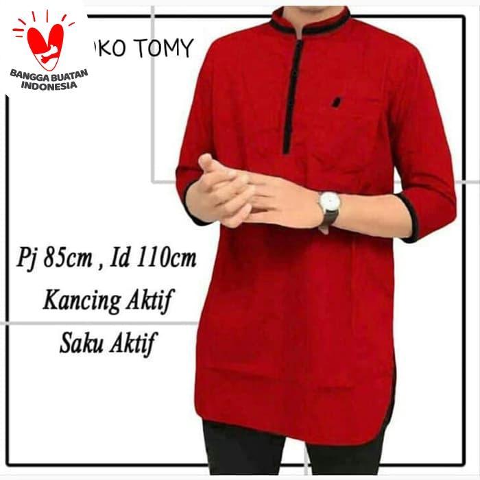 TQ376 [KOKO TOMY MERAH BATA SC] Koko pria katun merah bata SALE