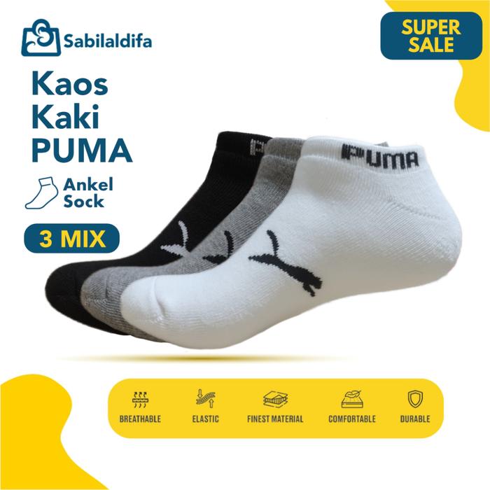 Kaos Kaki Puma Original Indonesia - Kaos Kaki Puma Mata kaki Terry 3 Psg - puma mk - 100% Original