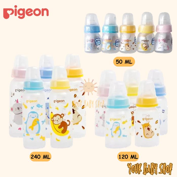 Botol Dot Susu Bayi Pigeon Slim Neck Peristaltic Ulir Nipple Newborn Baby Bottle PP BPA Free