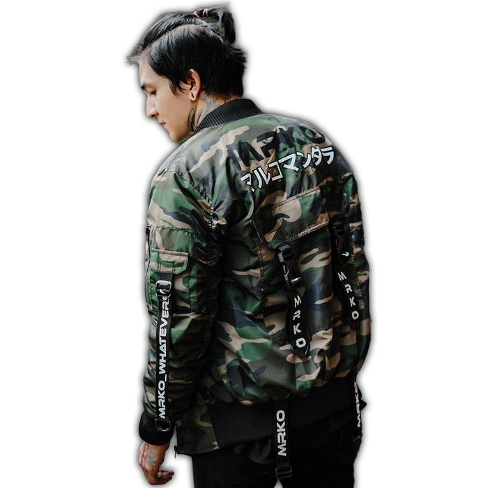 MRKO - Jaket Bomber Army Kode 097 - Unisex Pria Wanita - Jaket - Bahan Taslan Motif Army Keren Bandu