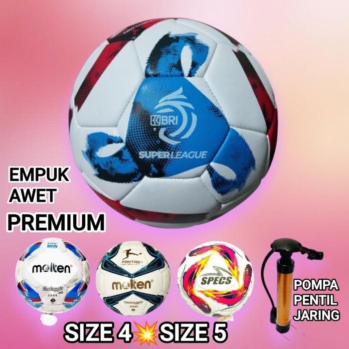 Bola Sepak Size 4 Size 5 Molten & Futsal Murah Empuk Awet Premium Anak Sd& Dewasa Bonus Extra