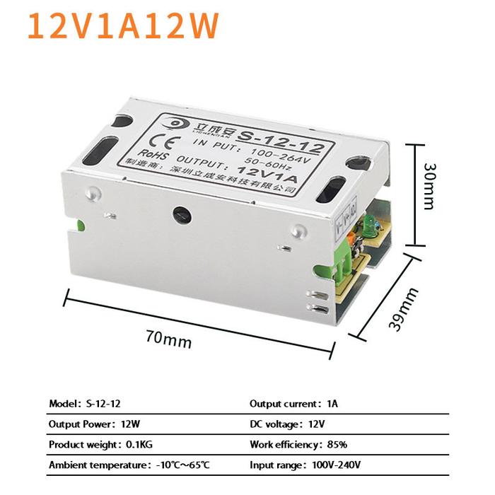 Catu Daya 12V SMPS 12W 25W 50W 60W 100W 1000W 1200W 1500W 1A 2A 3A 5A