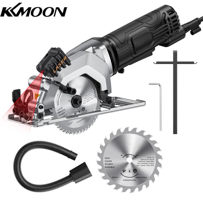 KKmoon Mini Circular Saw 4.8 Amp 4-1/2 Inci Kompak Circular Saw