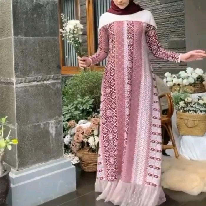 SET INNER OUTER JAVINA LUXURY DRESS BY JAVINA OFFICIAL / GAMIS JAVINA LUXURY HITAM , MAROON , GRAY /