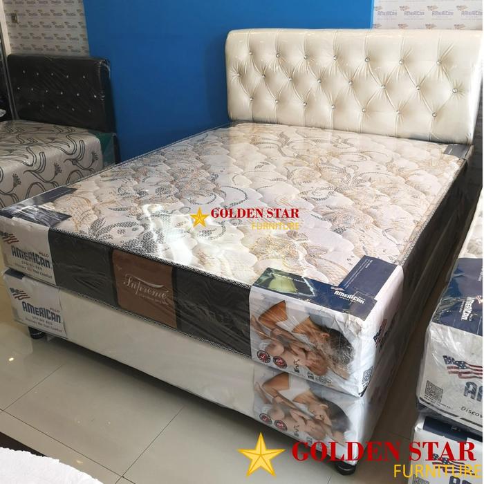 NEW PRODUK Kasur American Pillo Supreme /SET Spring bed 160/180 Springbed Putih