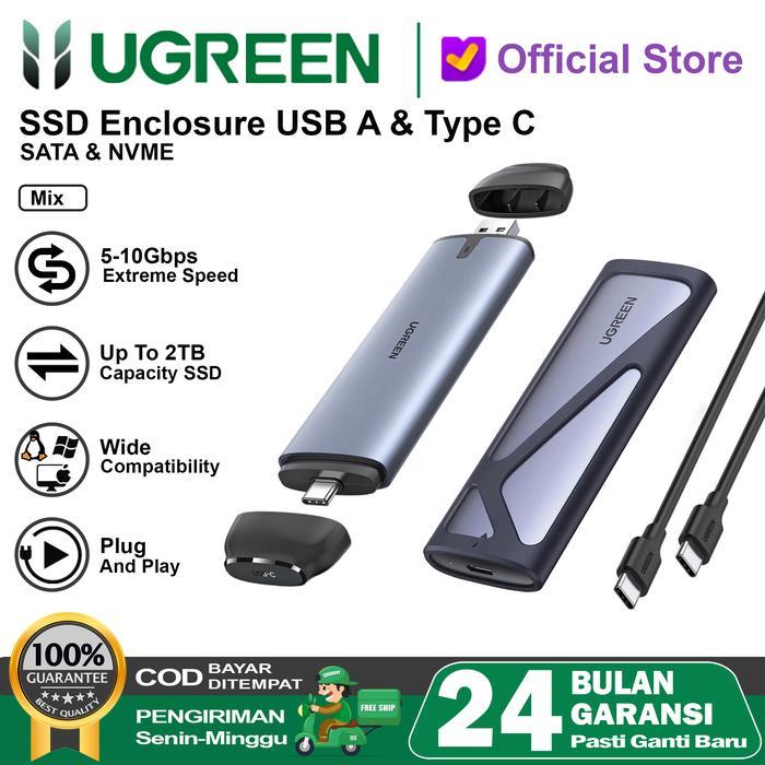 UGREEN SSD Casing Enclosure M.2 NVMe SATA To USB 3.1 / USB C 10Gbps *