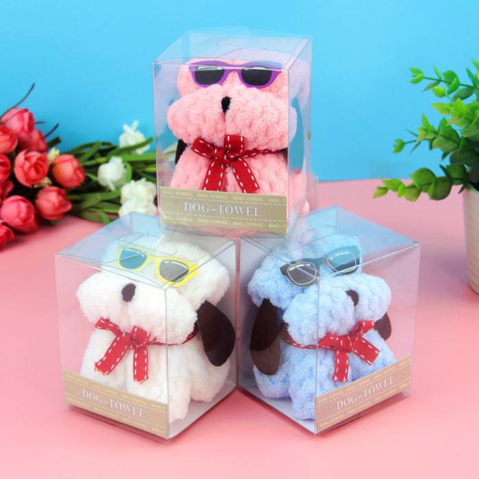 Microfiber Towel for Wedding Gifts, Creative Dog Shape, Cake Towel,