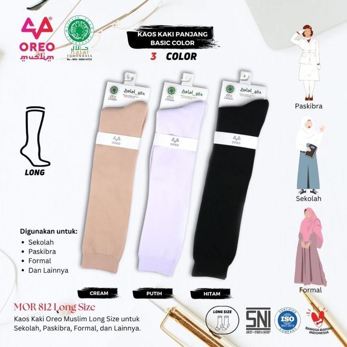 Grosir OreoMuslim MOR812 LongSize Kaos kaki Panjang Selutut bahan Spandex Nylon Premium Kaos kaki w