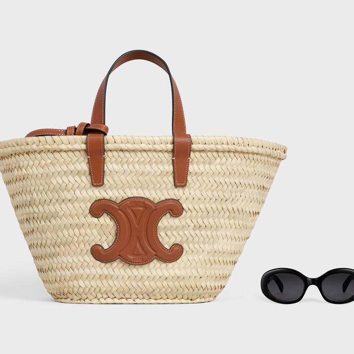 Woman Bag BY EUUSID Celine Teen Classic Panier Desain Anyaman Palm Leaves dan Calfskin