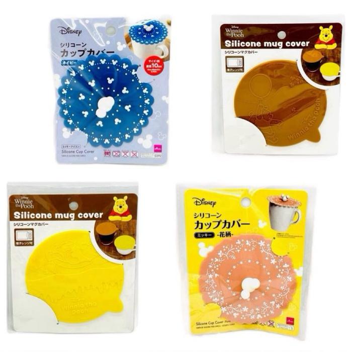 READY TUTUP GELAS SILIKON / SILICONE CUP CANGKIR MUG COVER MICKEY MOUSE WINNIE THE POOH ORI JEPANG