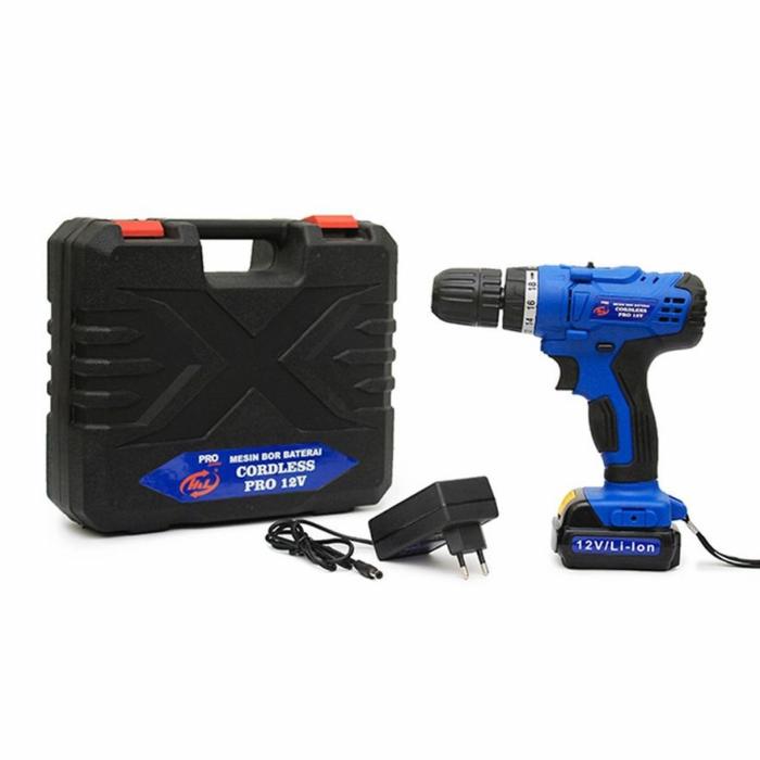 H&L Bor Baterai Cordless Drill 12v HL812 + 2 Battery