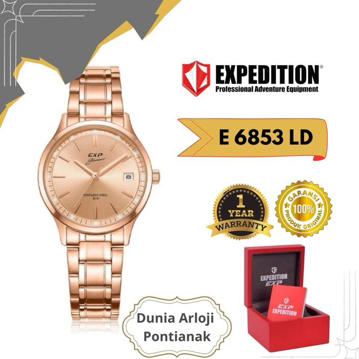 [ Dunia Arloji Pontianak ] E 6853 LD Jam tangan cewek expedition mewah