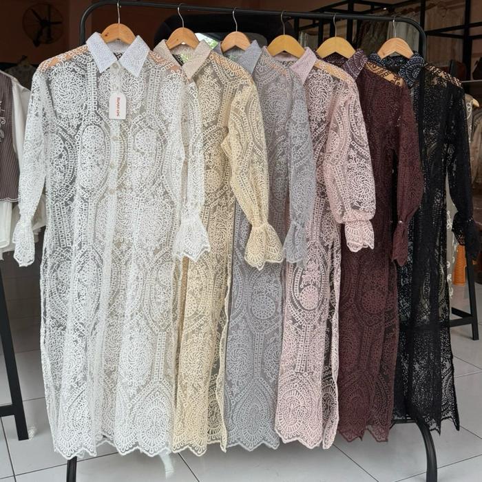 Calia brokat outer | outer brokat | tunik brokat | dress brokat | dress lebaran | raya outfit