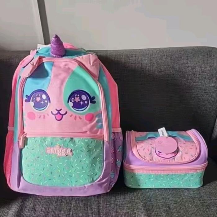 set tas dan lunch bag smiggle cat pink caticorn unicorn tas sekolah anak tas ransel backpack