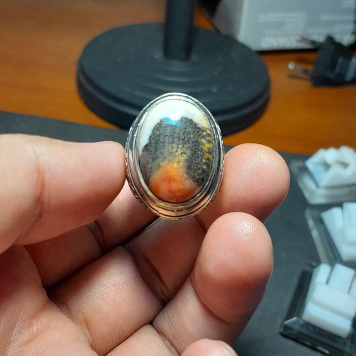 CINCIN BATU AKIK ASLI NATURAL 100% GARUT CISANGGIRI - MOTIF POKAI - BGT067