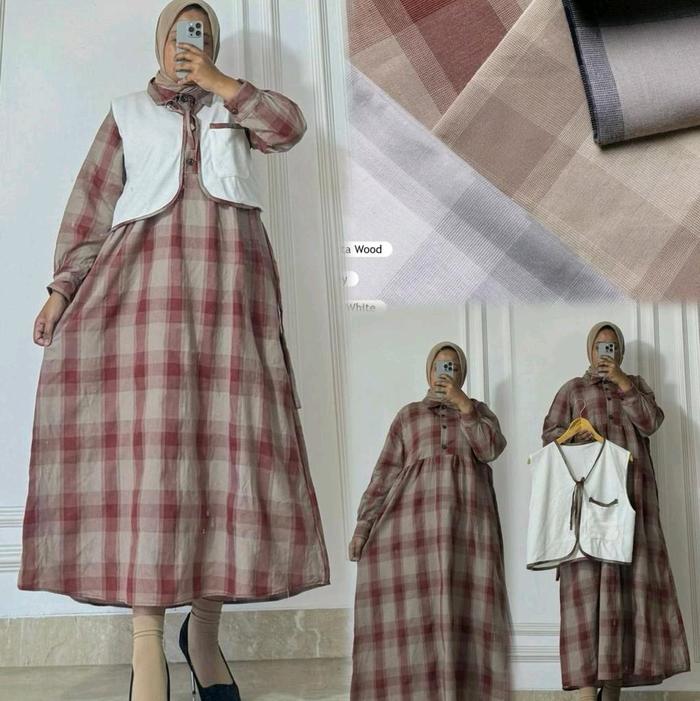 midi dress rompi midi dress rompi knit midi dress terbaru midi dress kotak kotak midi dress haruka m