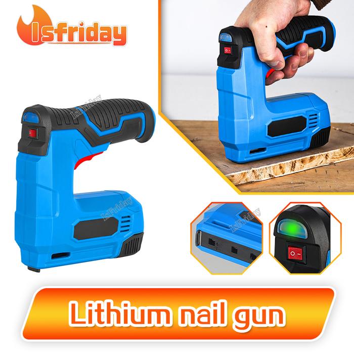 Electric 2 in 1 Nailer/Stapler Gun Lithium-ion Cordless Nail Gun Staple Gun Nailer Stapler Multitool