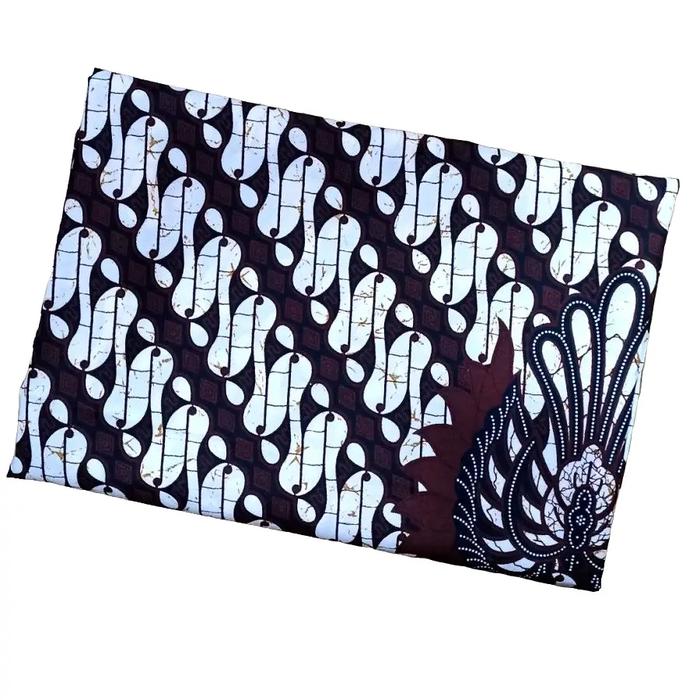 kain batik jarik panjang motif parang garuda latar putih jogja solo katun halus mewah
