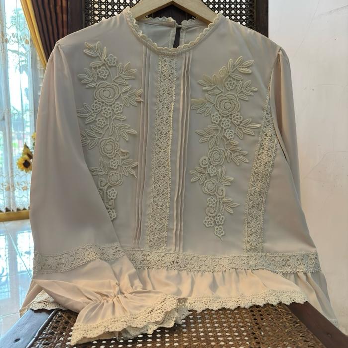 Blouse Renda Sifon / Sifon Blouse / Embroidery Blouse