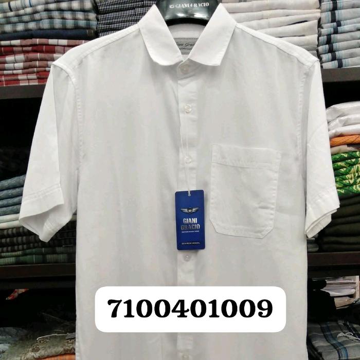 Kemeja Pria Putih polos Katun Casual Giani Gracio - Size M-XXL - Dewasa, Santai, Linen, Formal, Panj