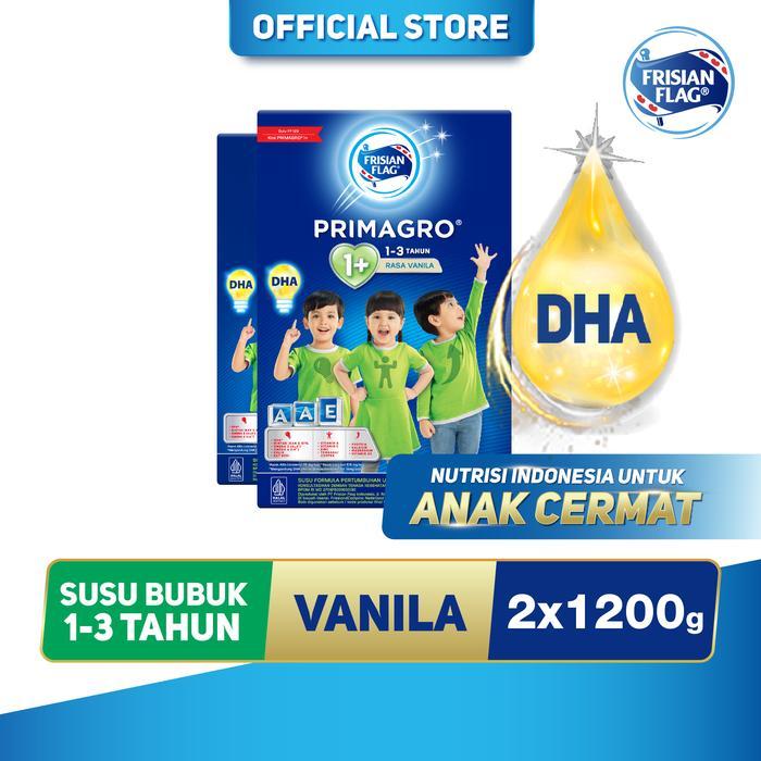 Frisian Flag Primagro 1+ Vanila 1200g Susu Bubuk Pertumbuhan Anak 1-3 Tahun [2 Pcs]