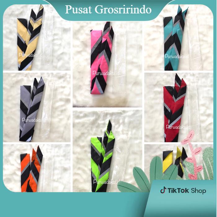 NEW!! SCRAFT PRAMUKA LIS HITAM \ SCRAF PRAMUKA MENYALA \ SCARF PRAMUKA WARNA /SYAL PRAMUKA