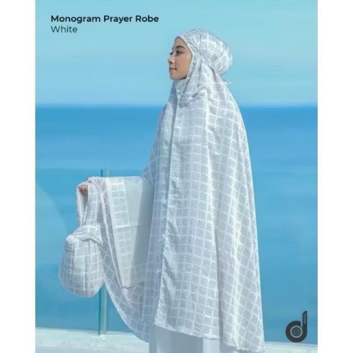 Mukena Deenay - Prayer Robe Monogram Warna Pink Ukuran All Size - Muslim