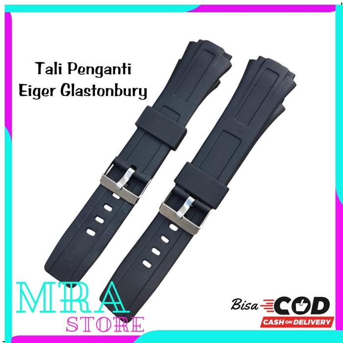 Strap tali jam Tangan Penganti Untuk Eiger Glastonbury rubber strap Hitam