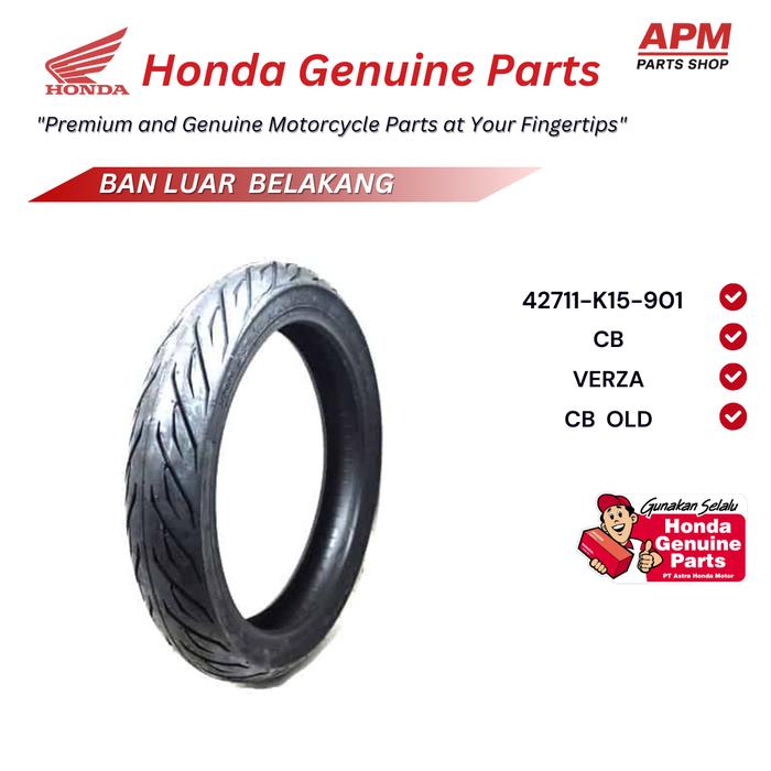 Ban Tubles Belakang K15 | 42711-K15-901 | CB, Verza, CB old | Berkualitas asli Honda Genuine Parts