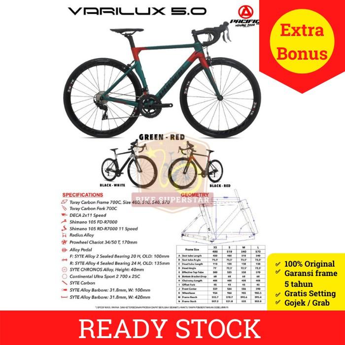 (COD) SEPEDA BALAP ROAD BIKE CARBON 700C PACIFIC VARILUX 5.0 105 2X11 SPEED KASKADA Sport Outdoor