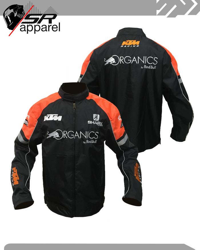 Jaket KTM team Racing motogp full bordir hitam orange Sporty