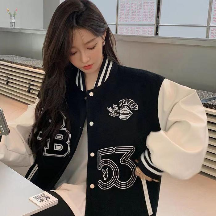 VARSITY PLAYBOY 53 KOMBINASI Big Size Korean Harajuku Style S-XXXXL Fleece Premium Unisex Urban Hip 