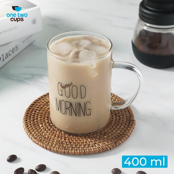 Permata Mall | Cangkir Kopi Kaca | Gelas Tahan Panas | Mug Kaca 400ml