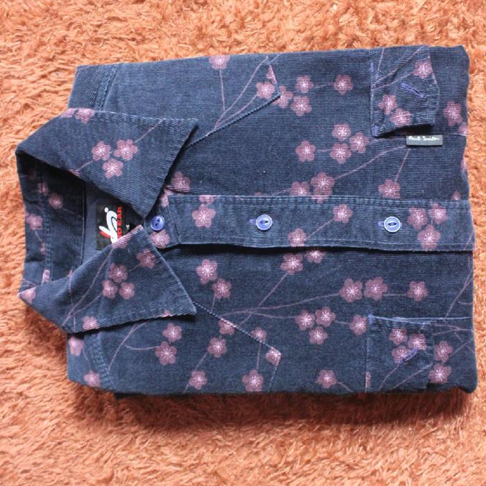 Baju lengan panjang corduroy keren tebal gagah warna jreng brand mewah "Paul Smith" size on tag