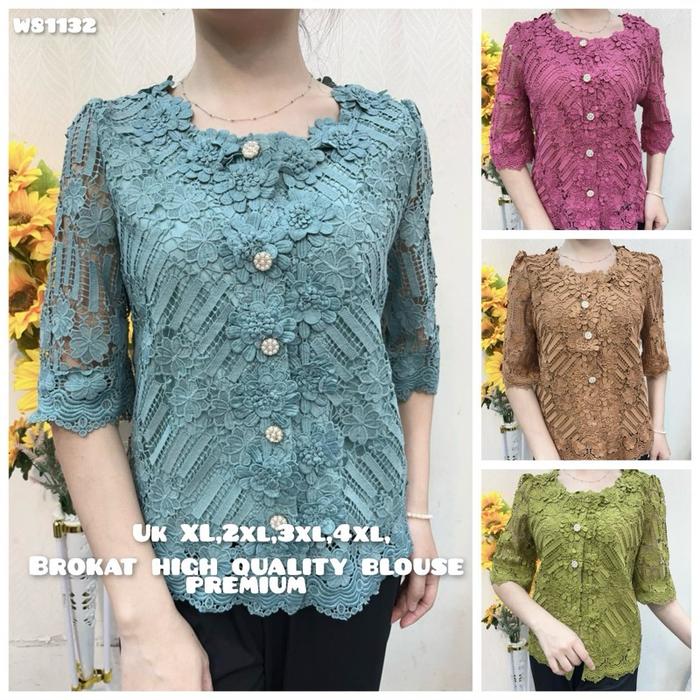 Atasan Brukat Chibi dengan 4 Warna Mewah Uk XL 2XL 3XL 4XL Brokat High Quality Blouse Premium
