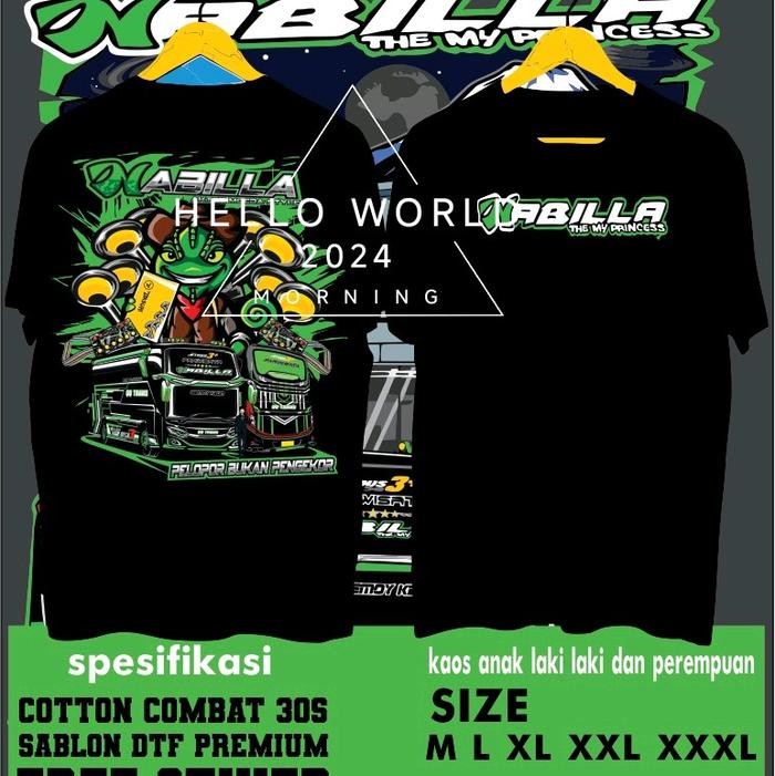 Kaos anak Bus QQ Trans NABILA free stiker